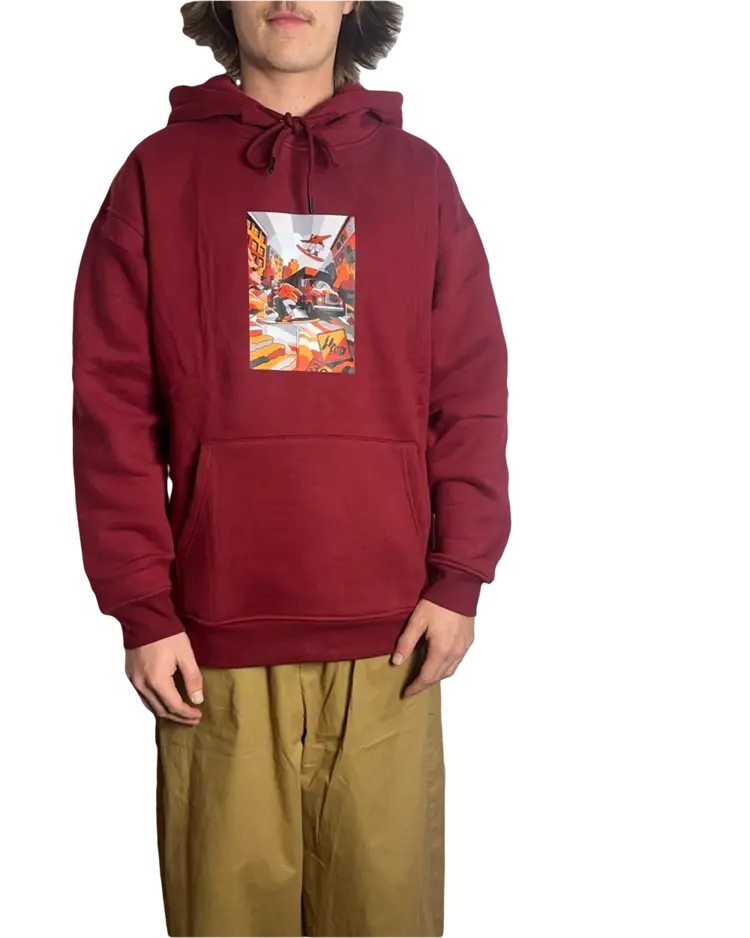 LE TRIBE STREET PULLOVER HOODIE | BURGUNDY