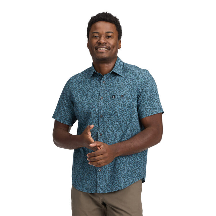 BLACK DIAMOND MEN'S WINGATE S/S SHIRT | CHARCOAL BD GLYPHS