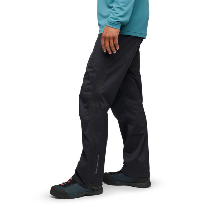 BLACK DIAMOND MEN'S FINELINE STRETCH FULL ZIP PANTS | BLACK