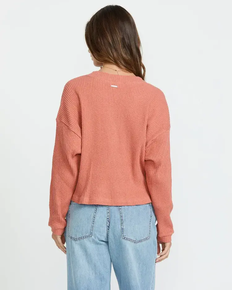 BILLABONG WOMEN'S GOOD CATCH L/S TEE | DARK CORAL