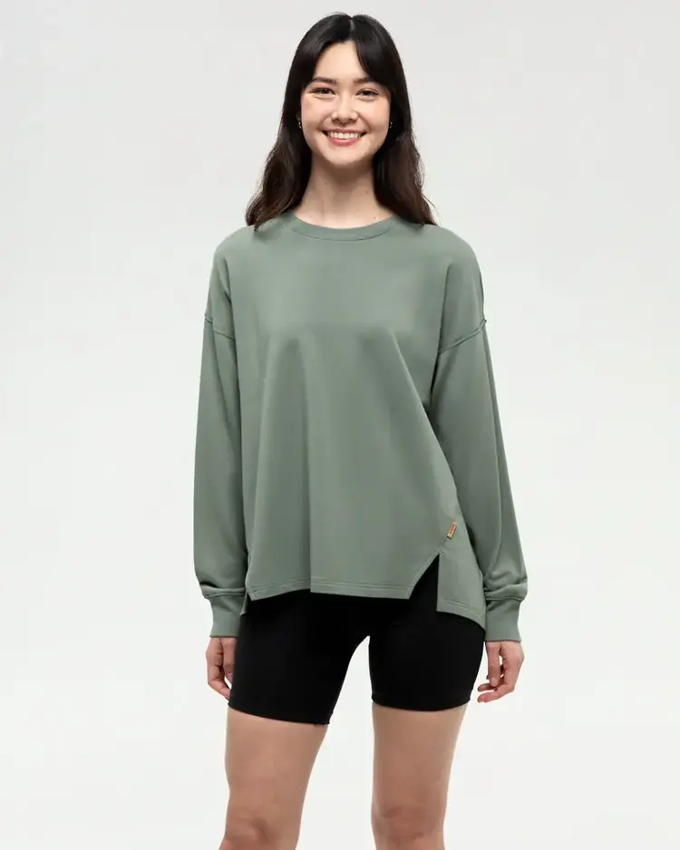 TENTREE WOMEN'S SOOKE CREW | AGAVE GREEN