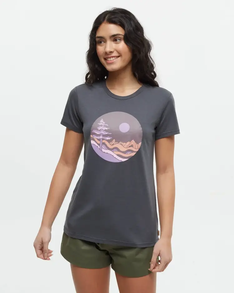 TENTREE WOMEN'S EMERALD EDGE PORTAL T-SHIRT | GRAPHITE