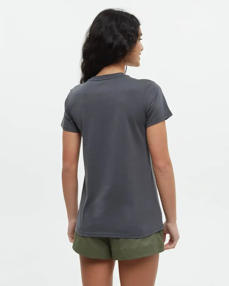 TENTREE WOMEN'S EMERALD EDGE PORTAL T-SHIRT | GRAPHITE