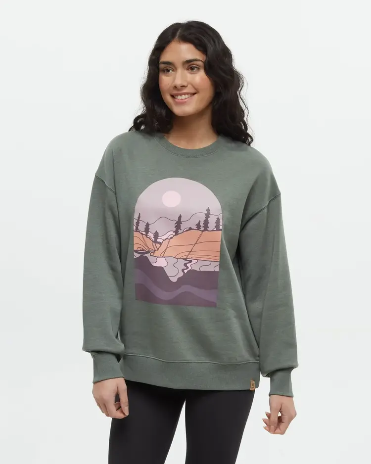 TENTREE WOMEN'S EMERALD EDGE CREW | AGAVE GREEN