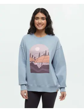 TENTREE WOMEN'S EMERALD EDGE CREW | BLUE HAZE