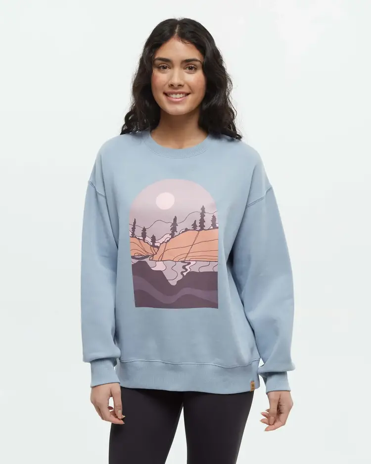 TENTREE WOMEN'S EMERALD EDGE CREW | BLUE HAZE