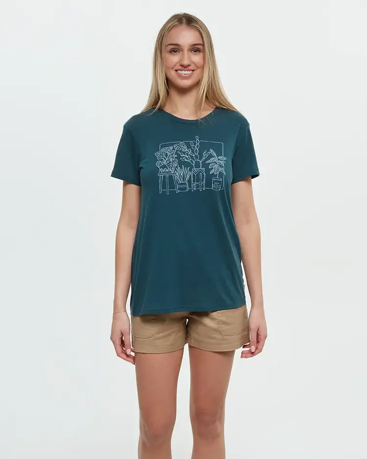 TENTREE WOMEN'S PLANT T-SHIRT | JASPER/BLUE HAZE