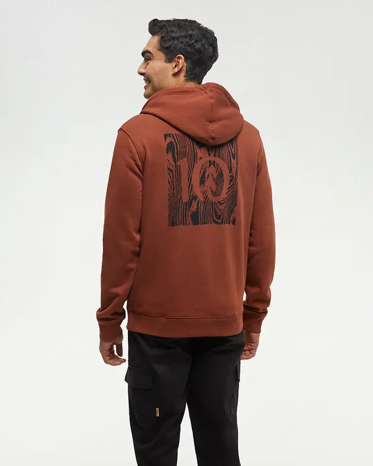 TENTREE MEN'S WOODBLOCK TEN ZIP HOODIE | SEQUOIA BLK