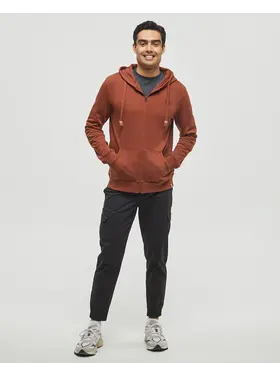 TENTREE MEN'S WOODBLOCK TEN ZIP HOODIE | SEQUOIA BLK