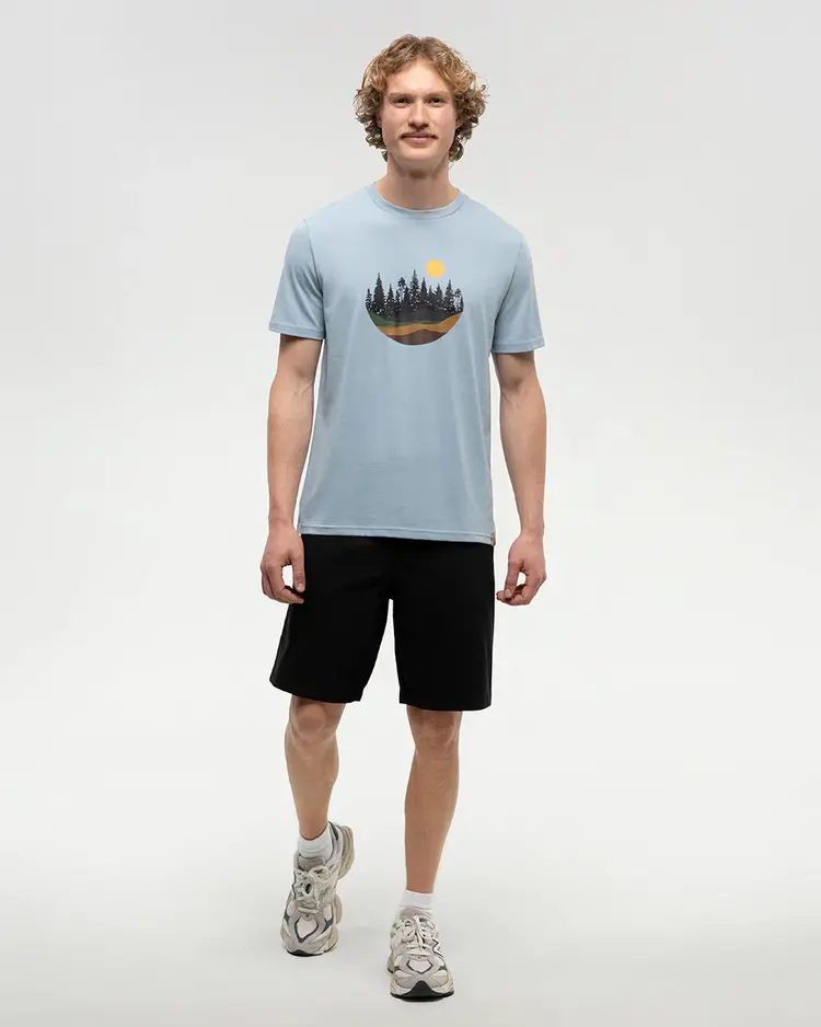 TENTREE MEN'S LOVE FLOURISHES TEE | BLUE HAZE/CYPRESS