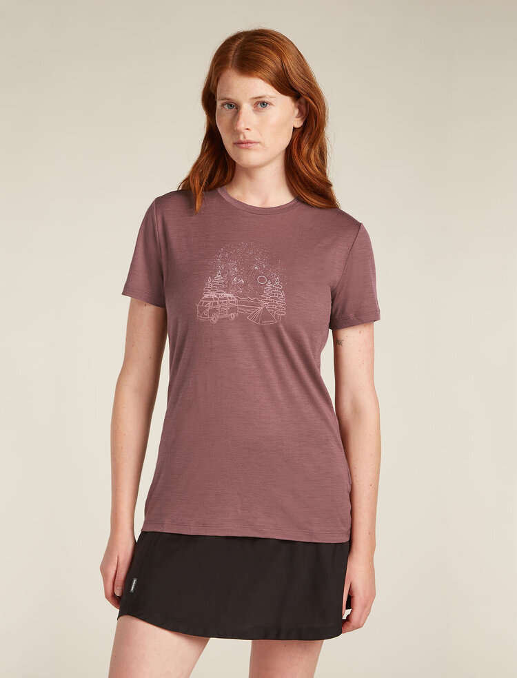 ICEBREAKER WOMEN'S MERINO 150 TECH LITE SS TEE VAN CAMP | CAROB