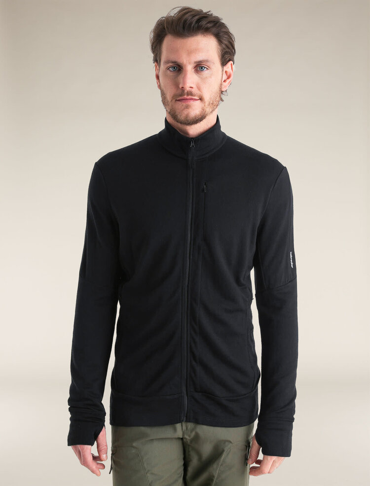 ICEBREAKER MEN'S MERINO 260 QUANTUM L/S ZIP JACKET | BLACK