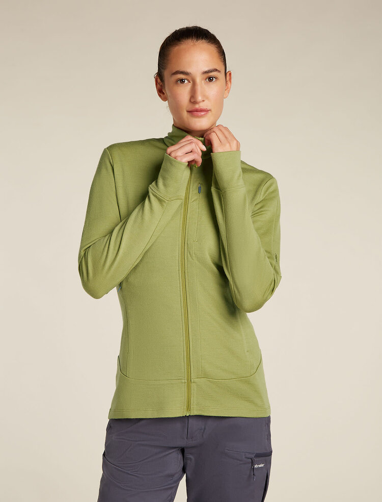 ICEBREAKER WOMEN'S MERINO 260 QUANTUM L/S ZIP JACKET | OLIVE