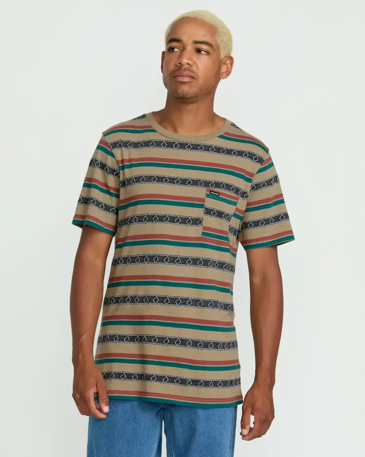 VOLCOM MEN'S TACTION CREW S/S TEE | KHAKI