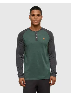 TENTREE MEN'S BAKER HENLEY L/S | FOREST PINE/BLK