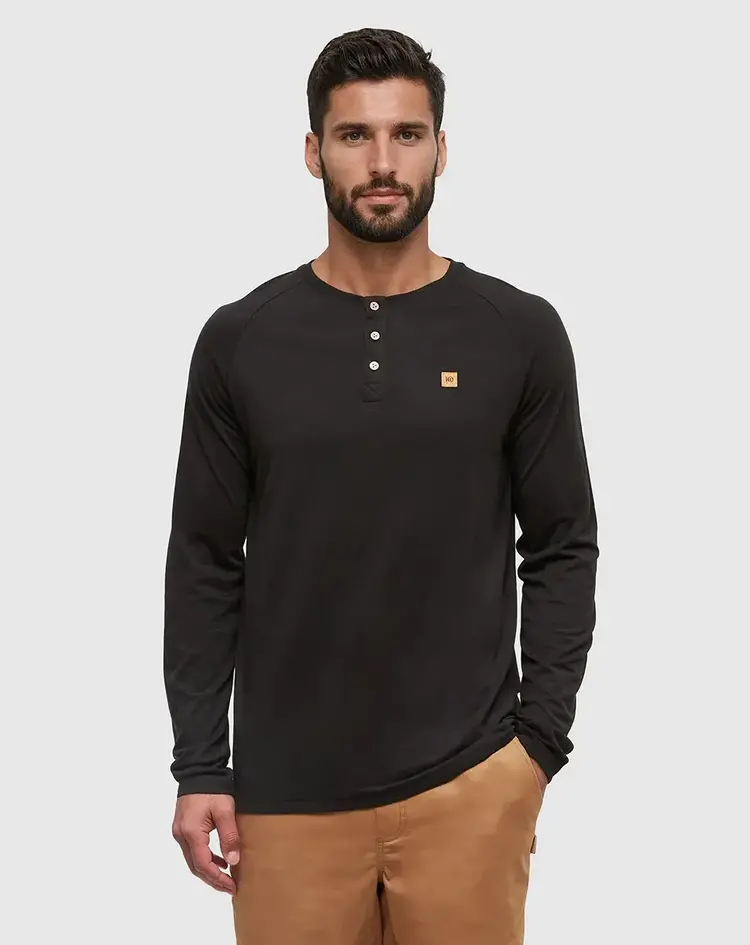 TENTREE MEN'S BAKER HENLEY L/S | BLACK