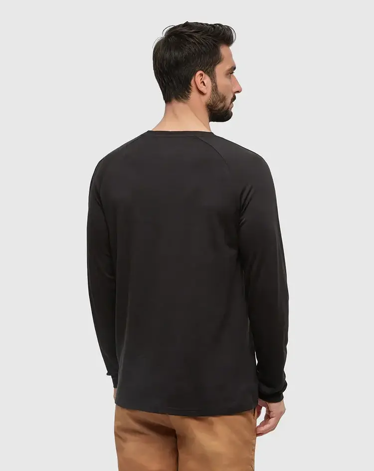 TENTREE MEN'S BAKER HENLEY L/S | BLACK