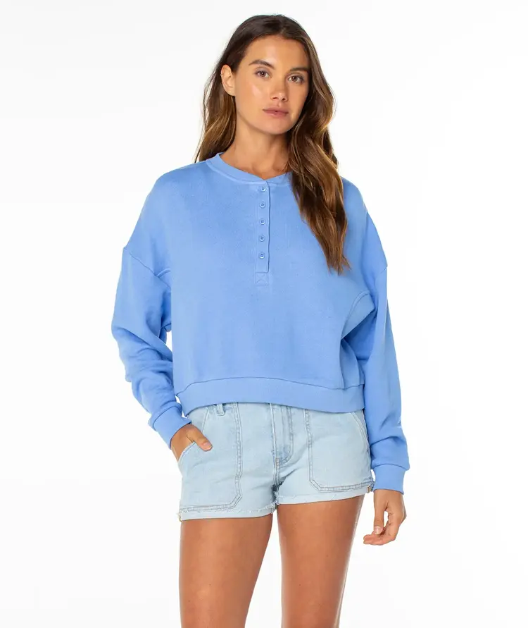 ROXY WOMEN'S OVERCAST SWEATSHIRT | CORNFLOWER BLUE