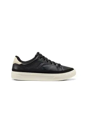 KEEN WOMEN'S KM1 LEATHER SNEAKER | BLACK/BIRCH