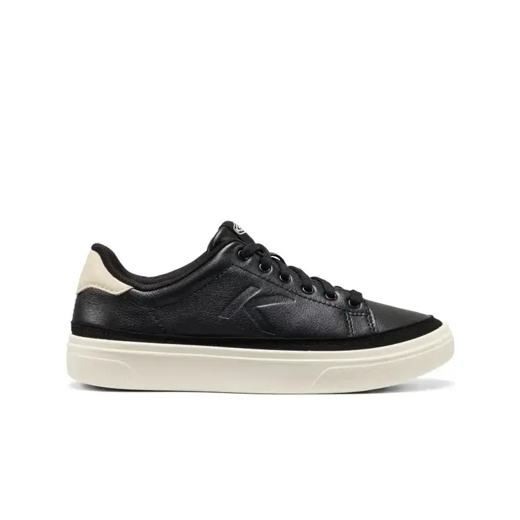 KEEN WOMEN'S KM1 LEATHER SNEAKER | BLACK/BIRCH