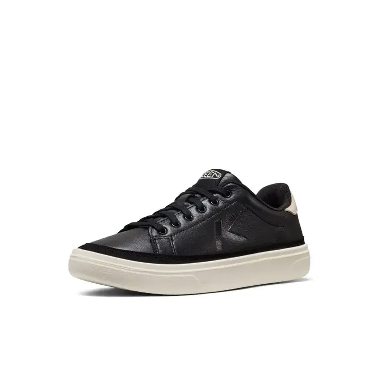 KEEN WOMEN'S KM1 LEATHER SNEAKER | BLACK/BIRCH