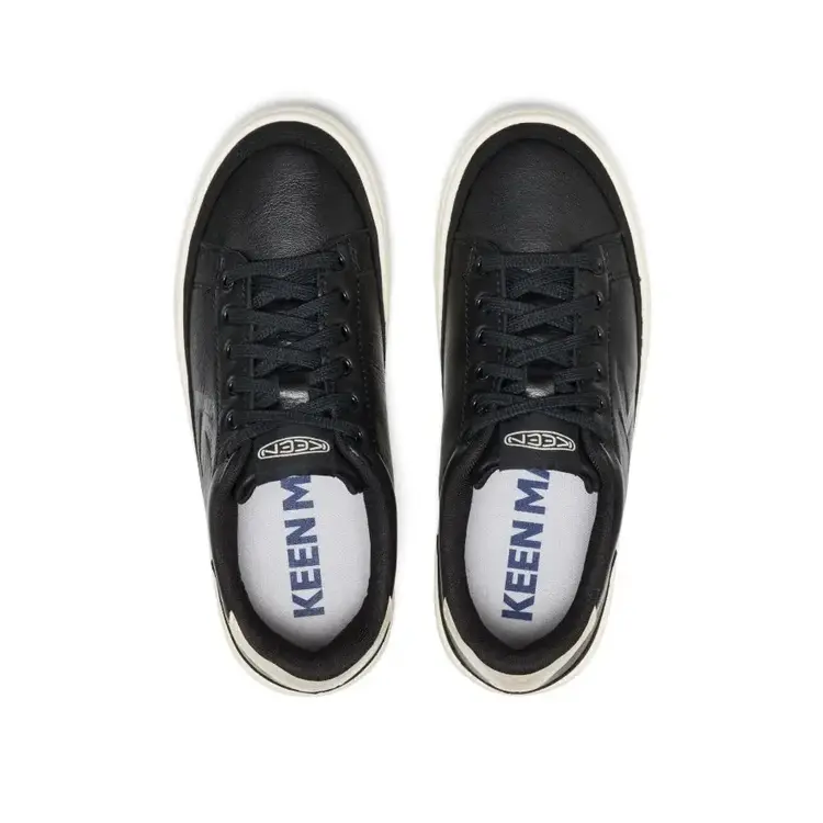KEEN WOMEN'S KM1 LEATHER SNEAKER | BLACK/BIRCH