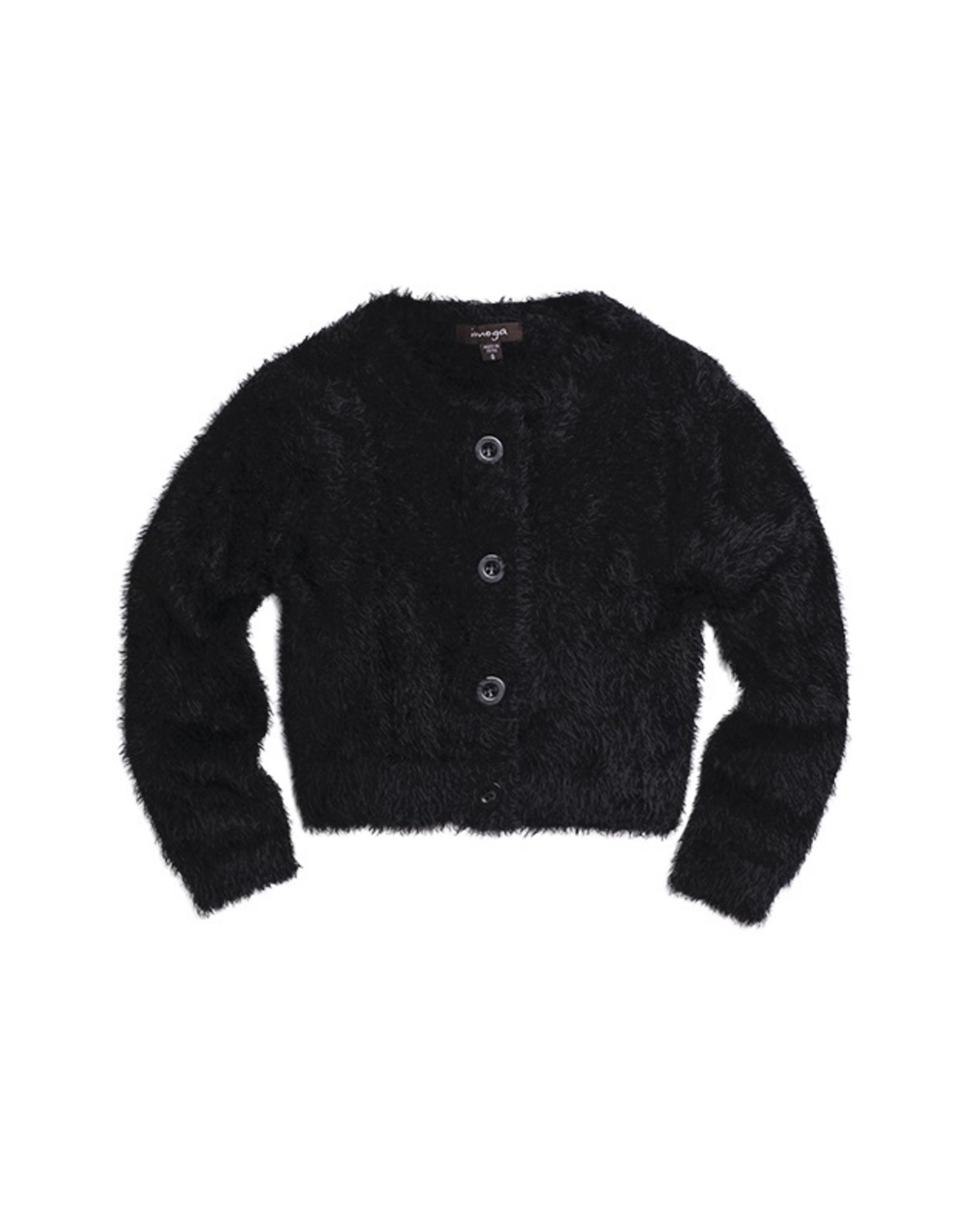 fuzzy black cardigan