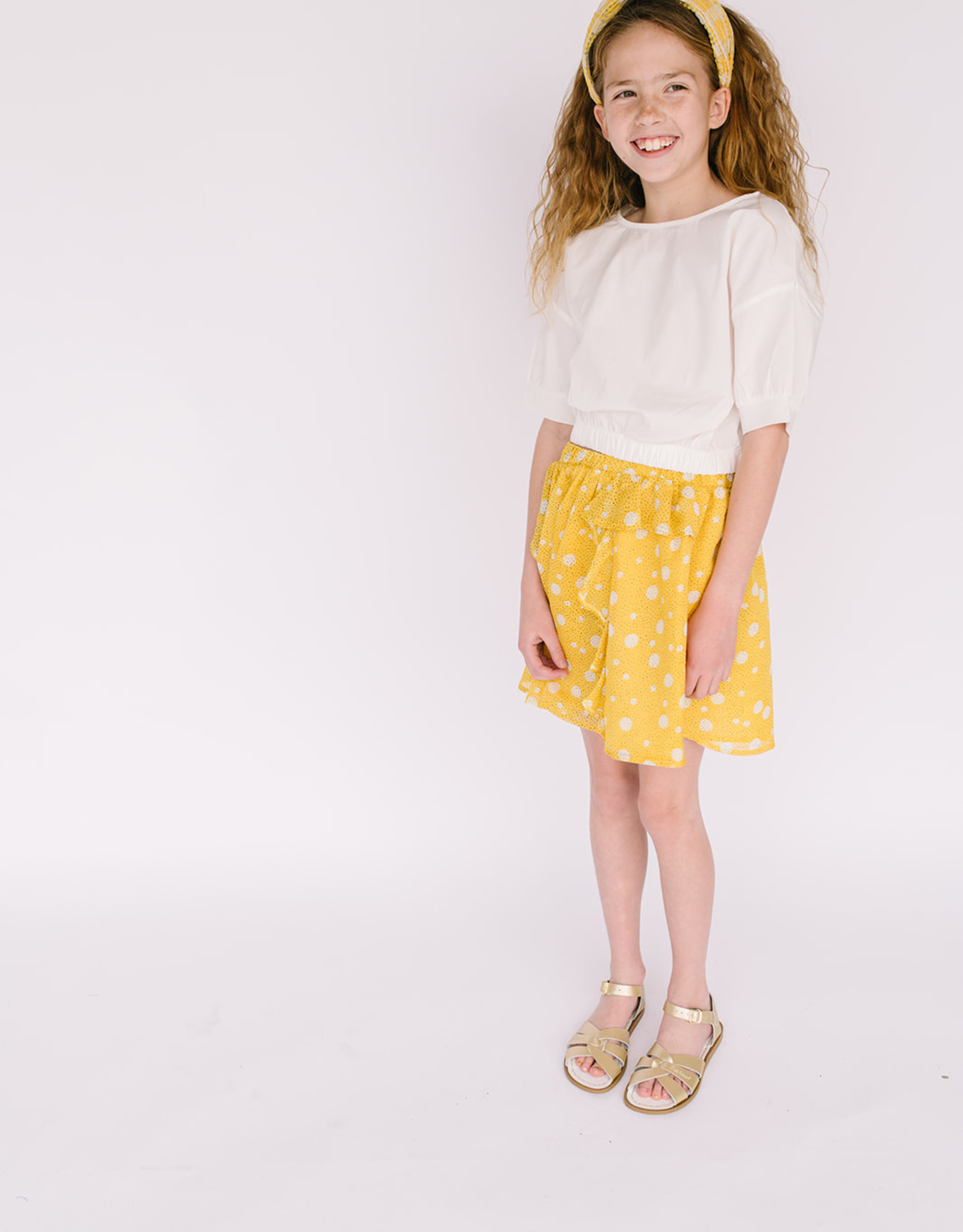 white blouse with elastic waist