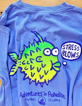 BIG HED DESIGNS Sanibel Island Tshirt Stress Blows - Blue