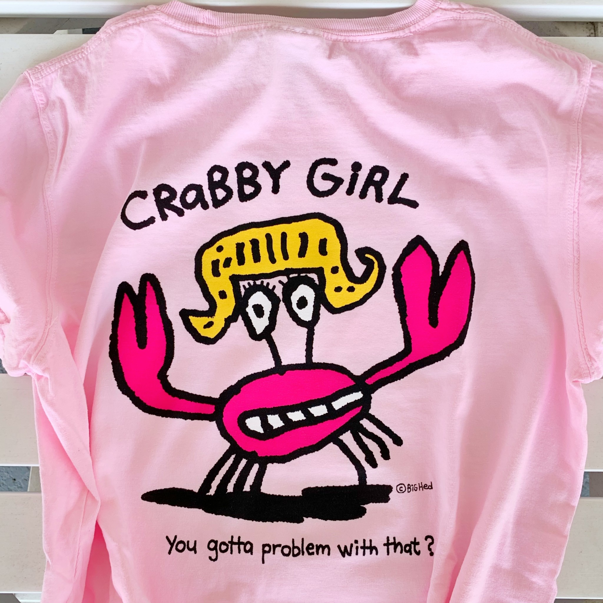 BIG HED DESIGNS Sanibel Tshirt Crabby Girl Adult - Pink