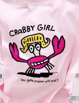 BIG HED DESIGNS Sanibel Kids Tshirt Crabby Girl - Blossom Pink