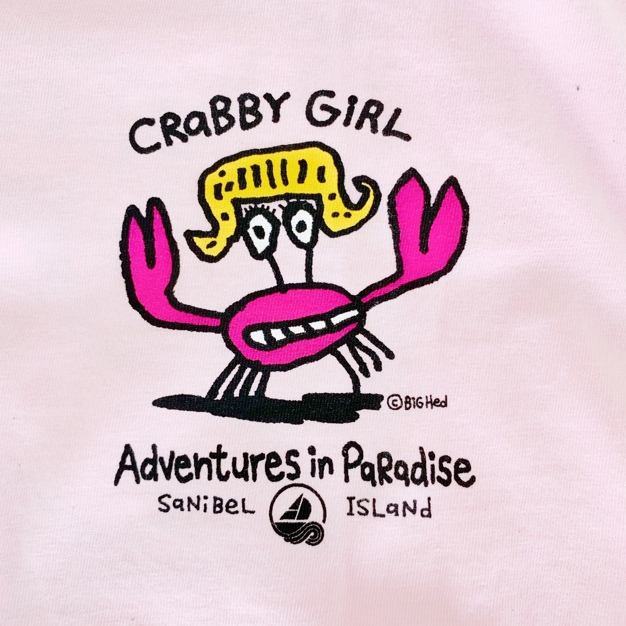 BIG HED DESIGNS Sanibel Kids Tshirt Crabby Girl - Blossom Pink