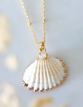 Mesa Blue Clam Shell Necklace