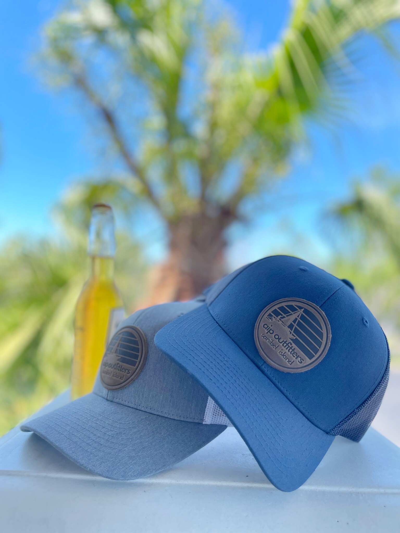 Range Leather Sanibel Leather Patch Trucker Hat AIP Outfitters
