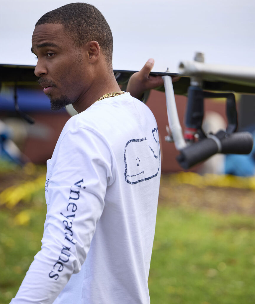 VINEYARD VINES LS Core Vintage Whale Pocket Tee
