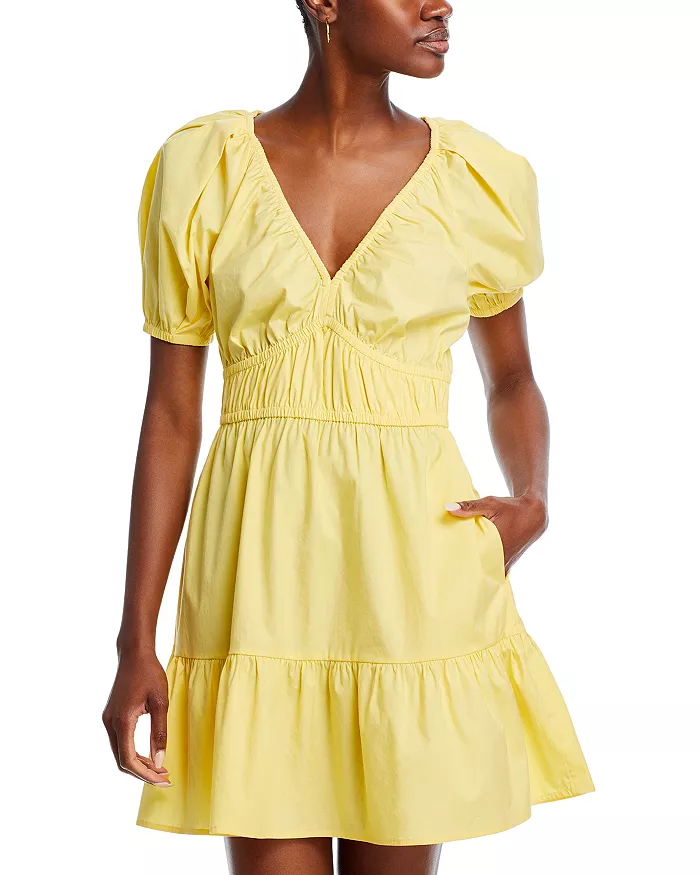 VINEYARD VINES Vineyard Vines Poplin  V Neck Mini Dress