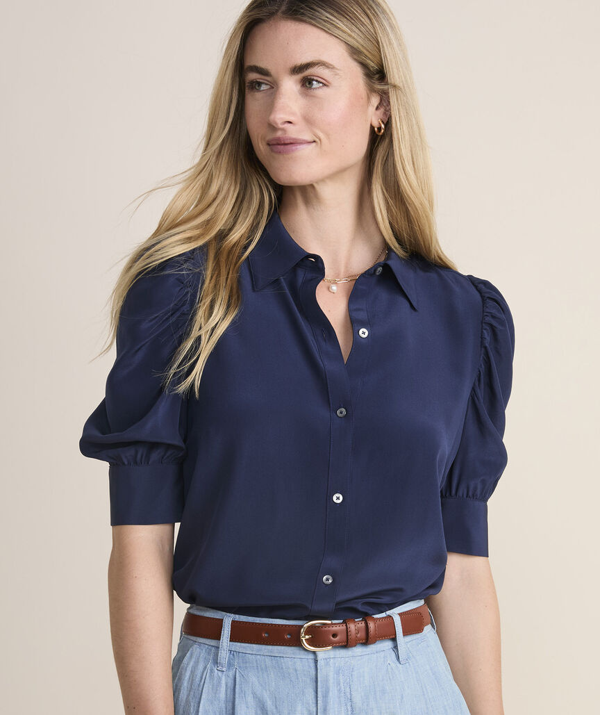 VINEYARD VINES Vineyard Vines Puff Sleeve Top