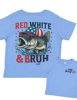 Wild Threads Co Red White and Bruh Tee