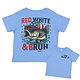 Wild Threads Co Red White and Bruh Tee