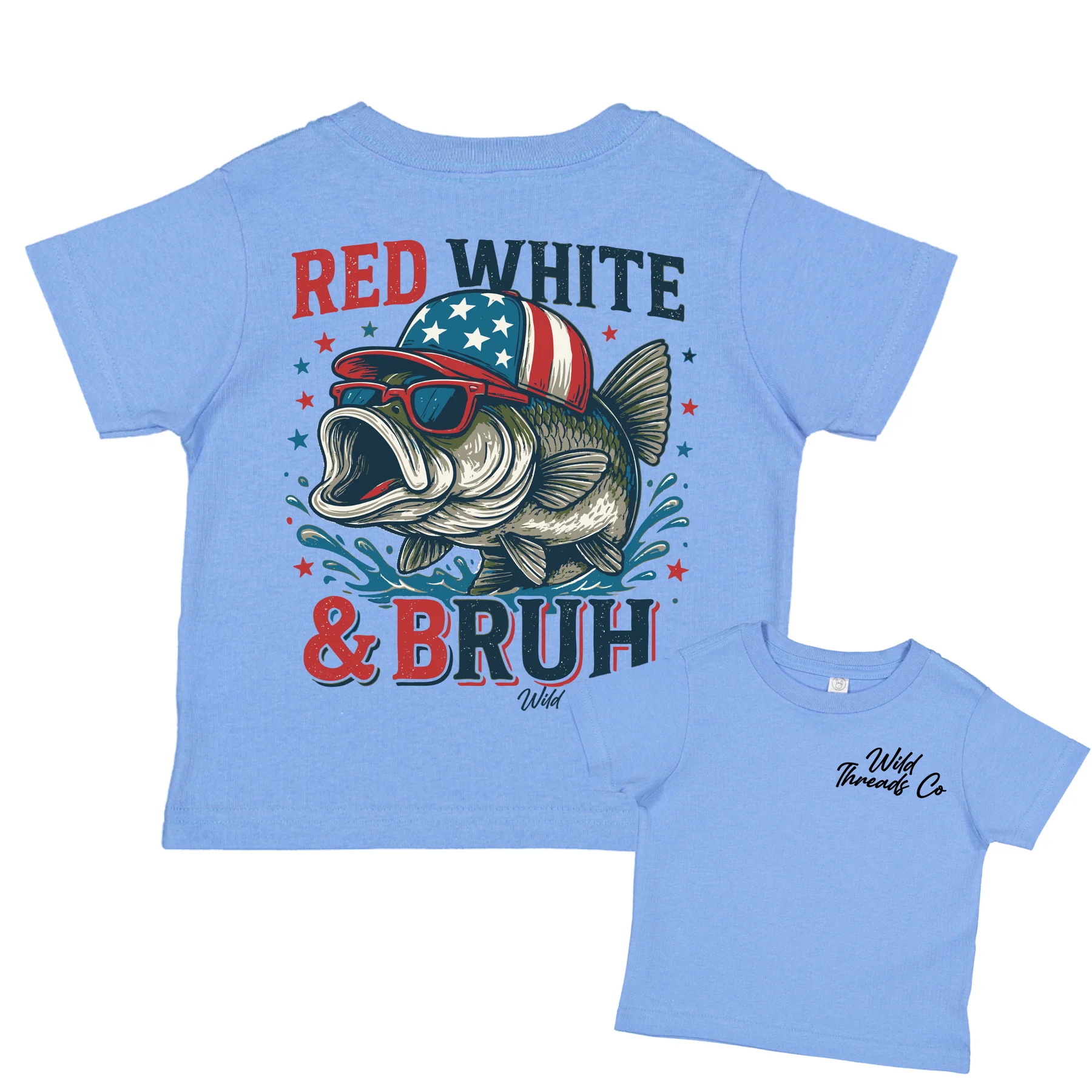 Wild Threads Co Red White and Bruh Tee