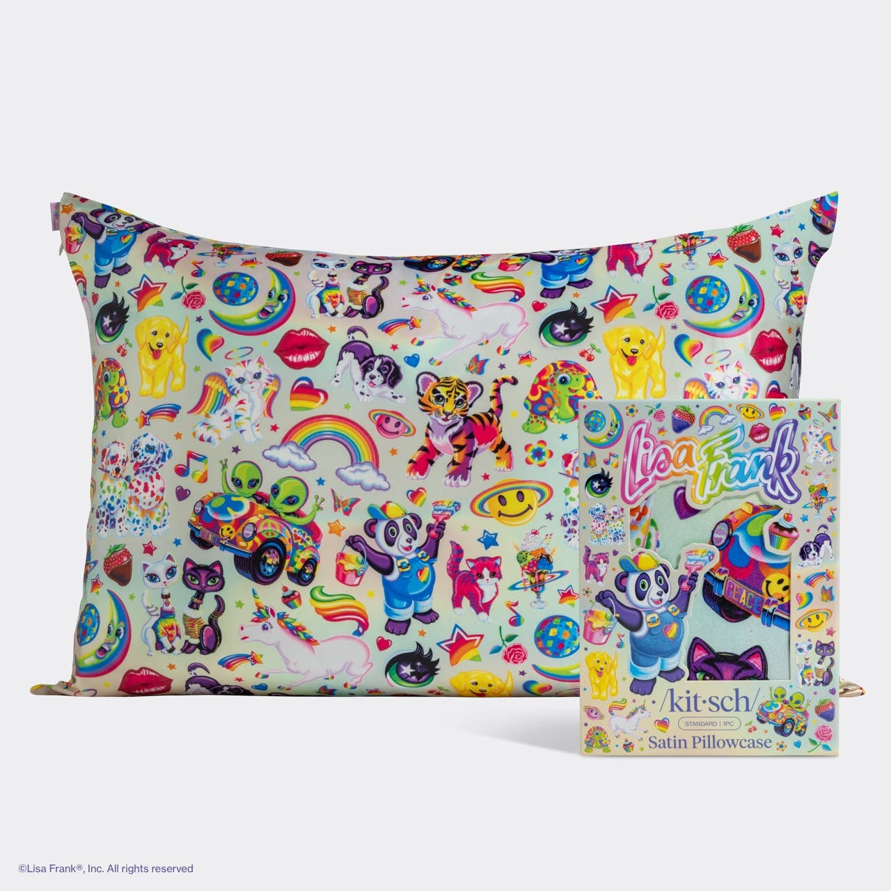 Lisa Frank Standard Satin Kitsch Pillowcase
