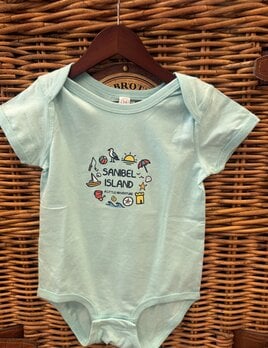 Retro Planet Sanibel Island Beach Doodles Onesie