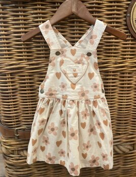 Wild Wawa Heart Pocket Overall Dress, Girls Corduroy, Desert Rose