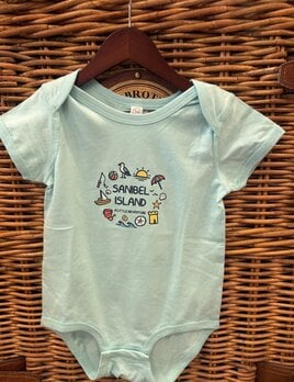 Retro Planet Sanibel Island Beach Doodles Onesie