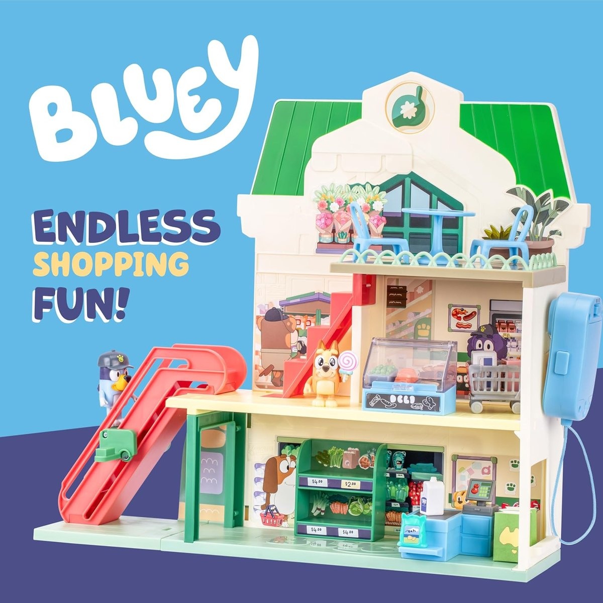 EE Distribution Bluey Let's Play Chef Supermarket Playset