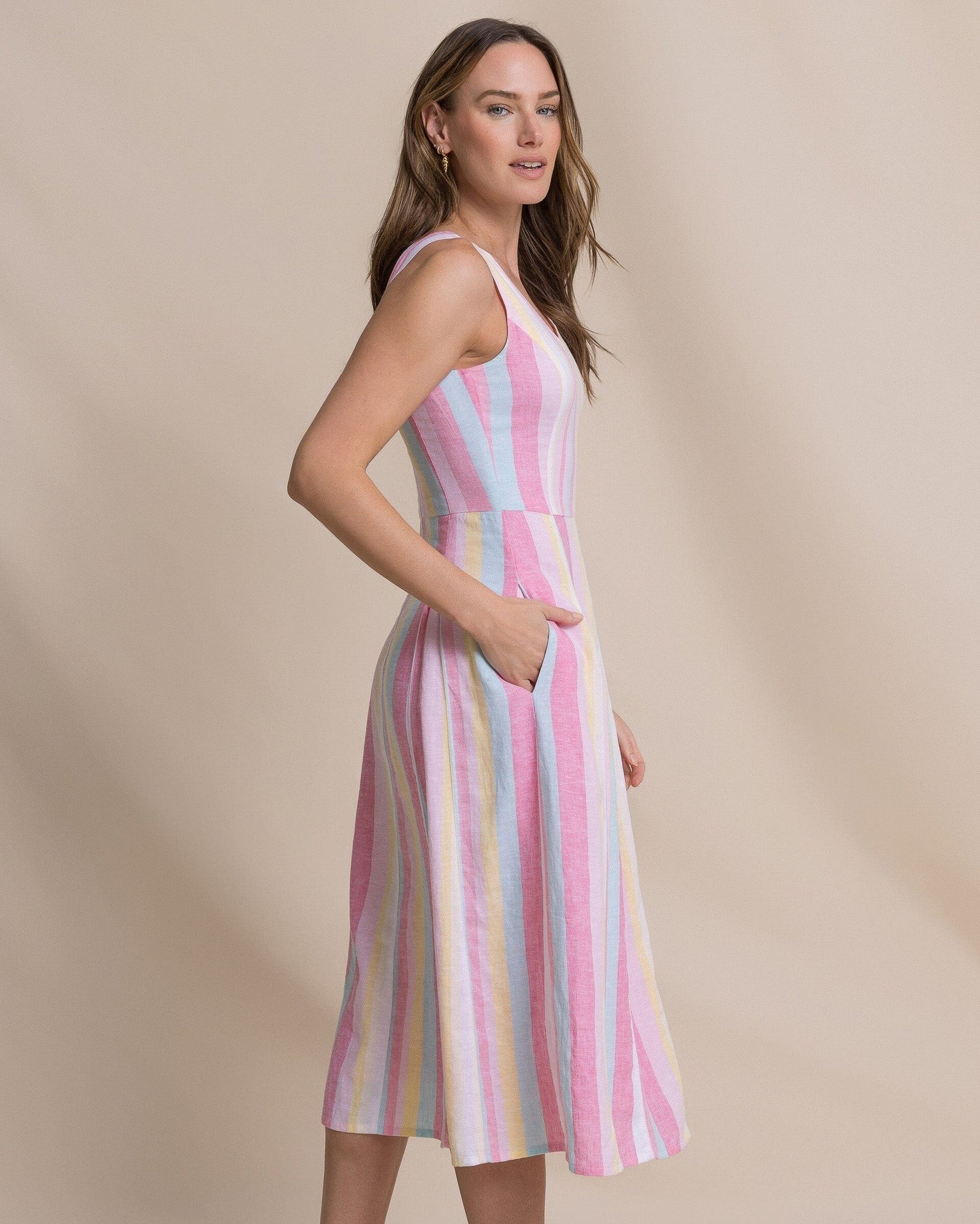 Southern Tide Southern Tide W Charmaine Gored Midi Dress 12262
