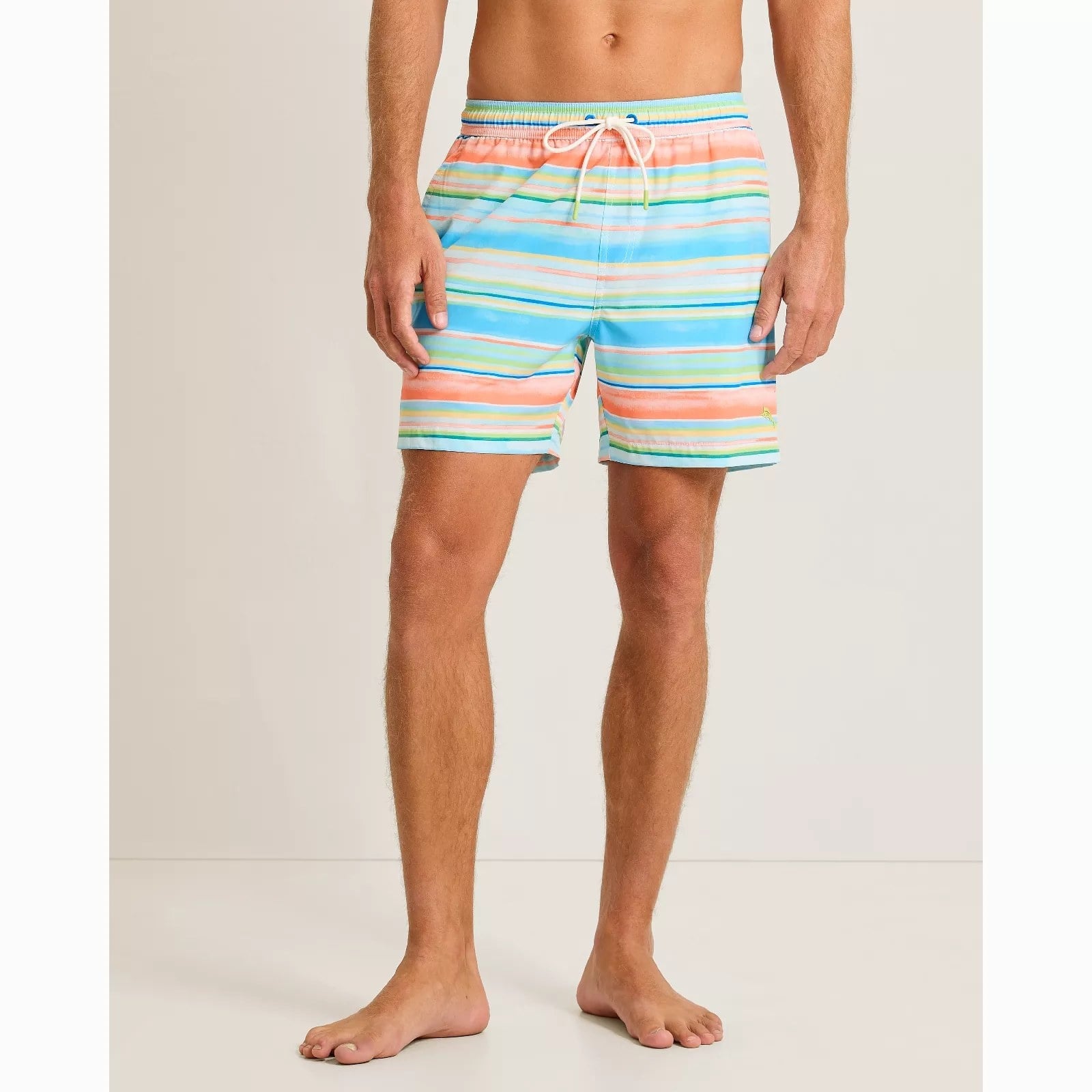 TOMMY BAHAMA Tommy Bahama Naples Sand and Stripe Swim Trunks - Turquoise Haze