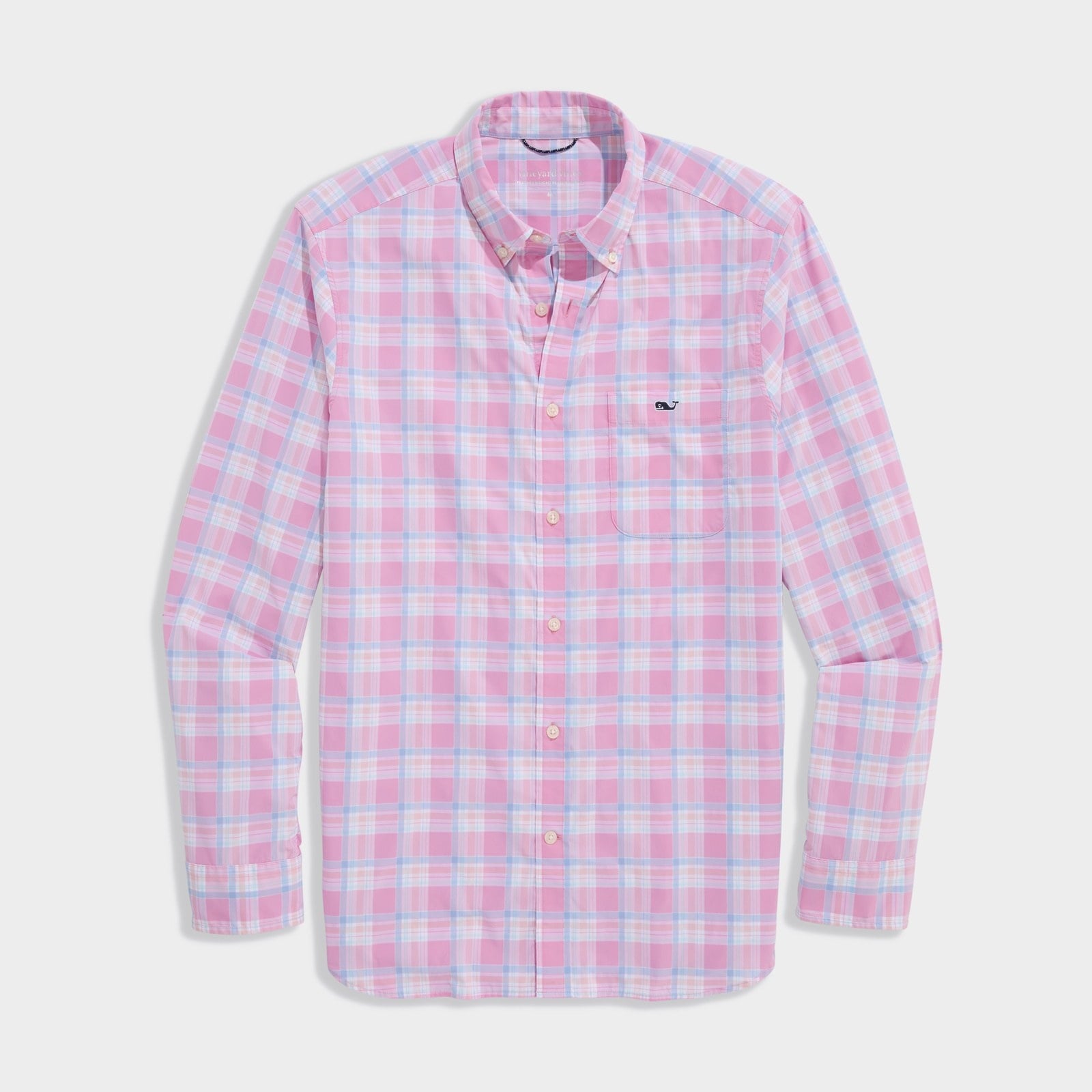 VINEYARD VINES Vineyard Vines Coconut Key Plaid Featherweight Performance Shirt - Cotton Candy