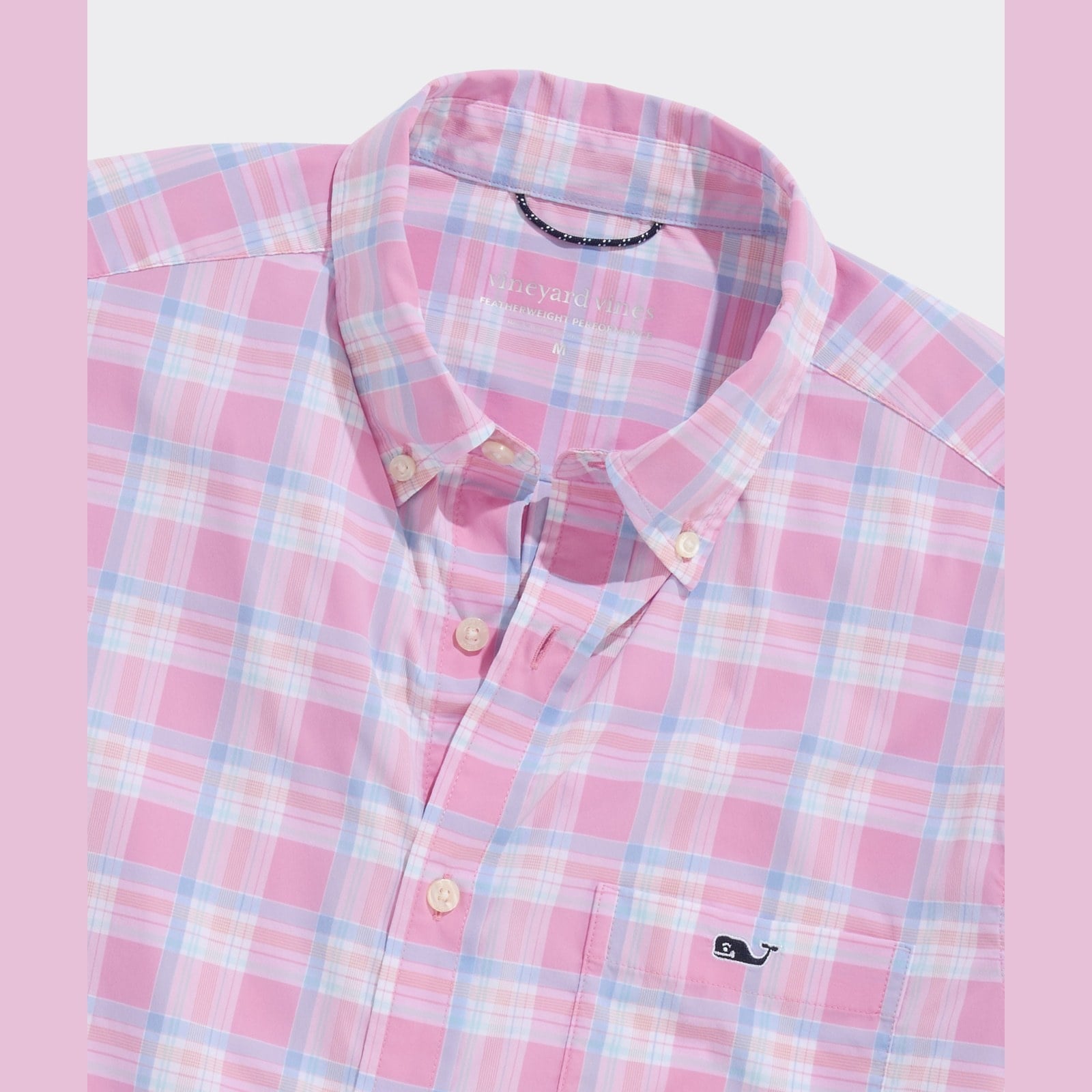 VINEYARD VINES Vineyard Vines Coconut Key Plaid Featherweight Performance Shirt - Cotton Candy