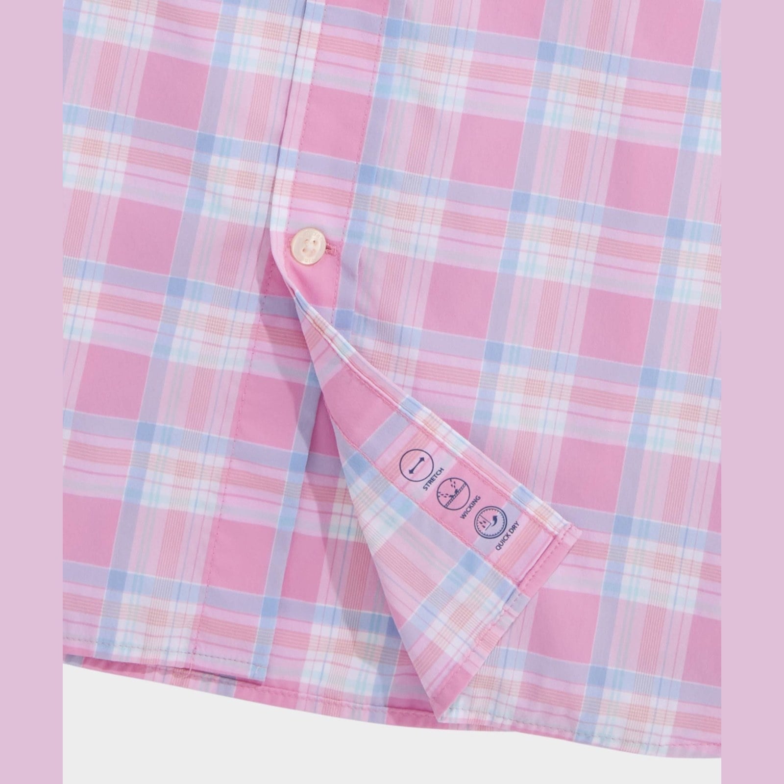 VINEYARD VINES Vineyard Vines Coconut Key Plaid Featherweight Performance Shirt - Cotton Candy